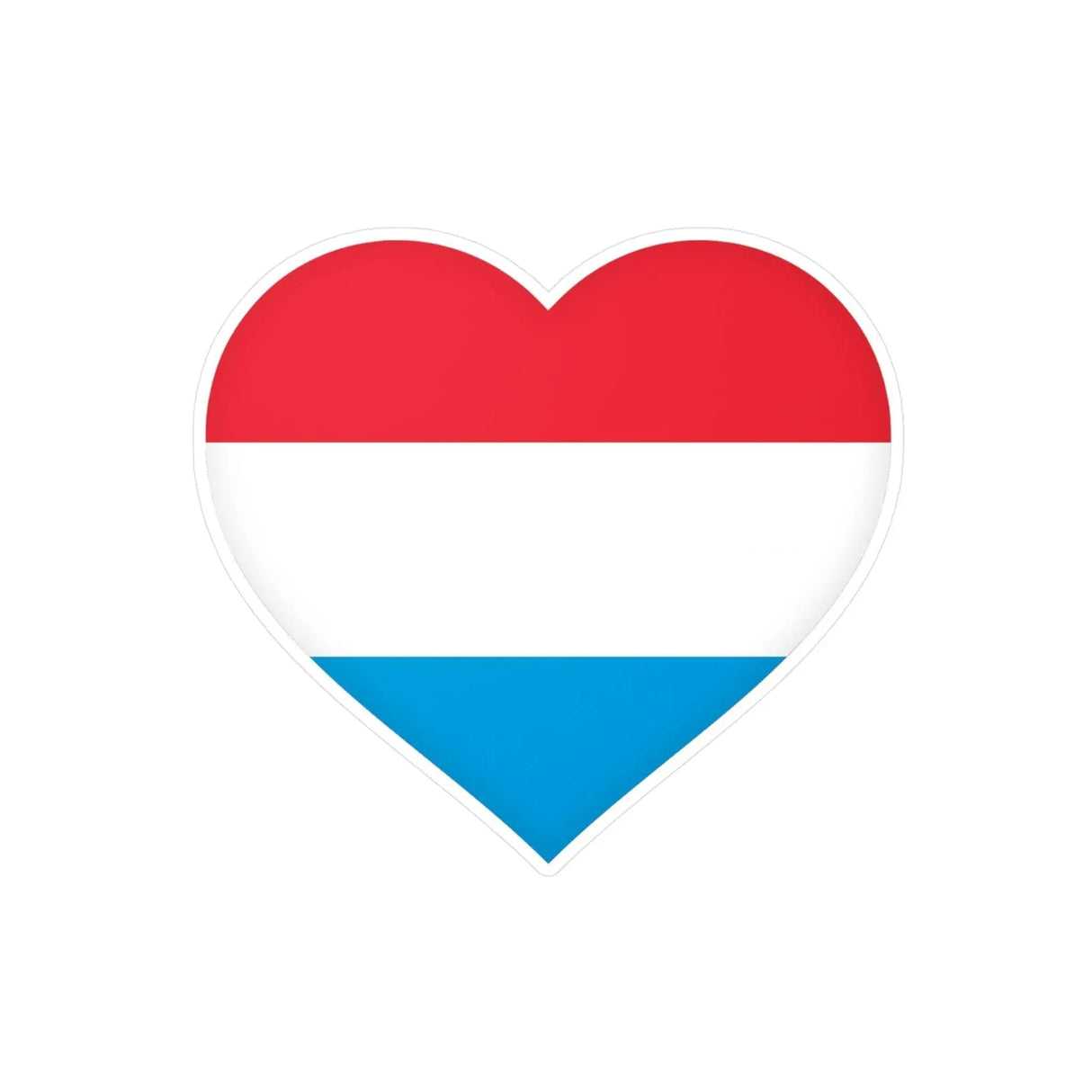 Autocollant luxembourg forme cœur pvc résistant décoratif