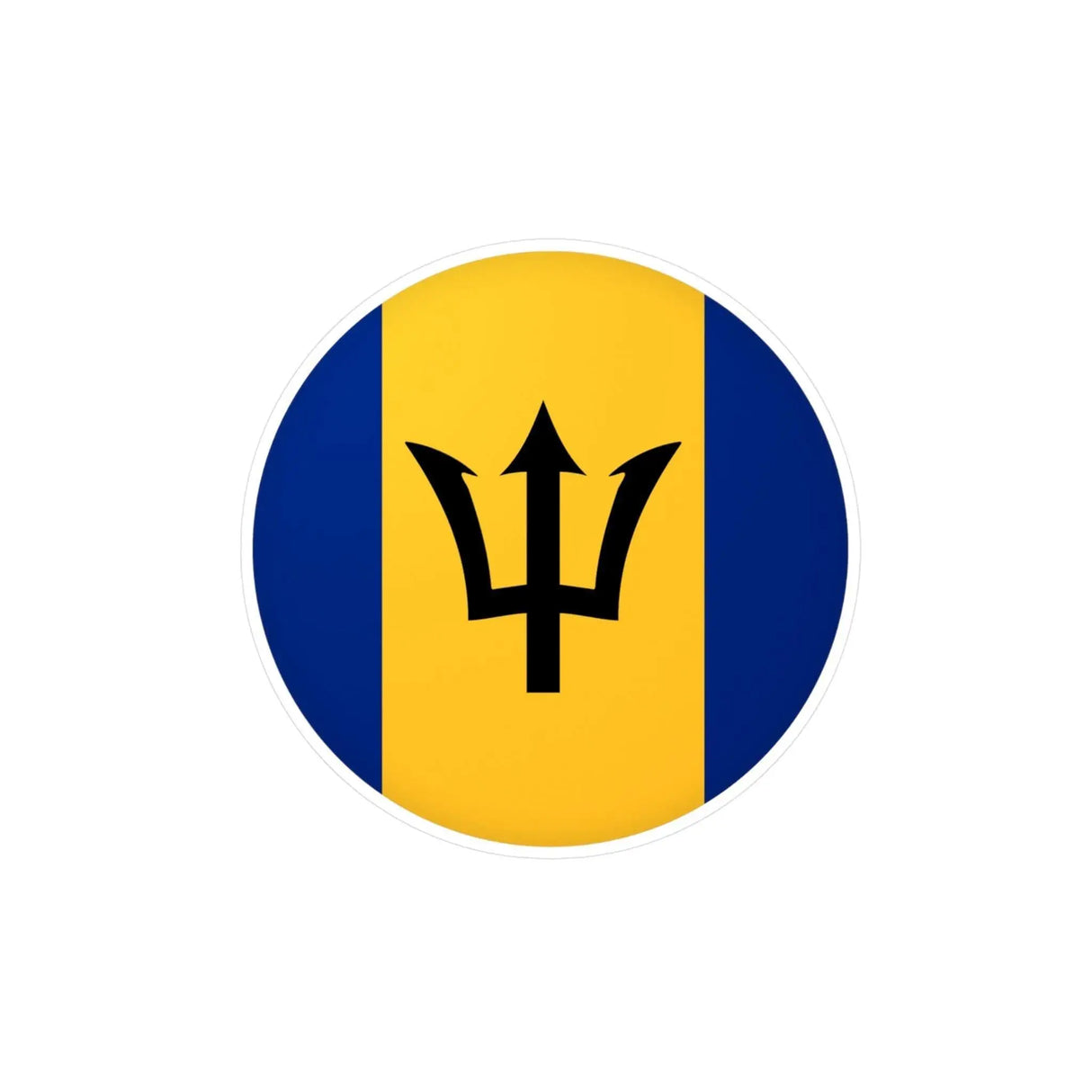 Autocollant rond barbade pvc résistant finition brillante