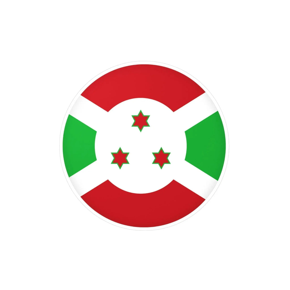 Autocollant rond drapeau burundi pvc résistant décoratif