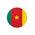 Autocollant rond drapeau cameroun pvc résistant décoratif