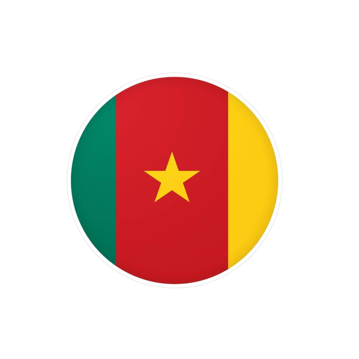 Autocollant rond drapeau cameroun pvc résistant décoratif