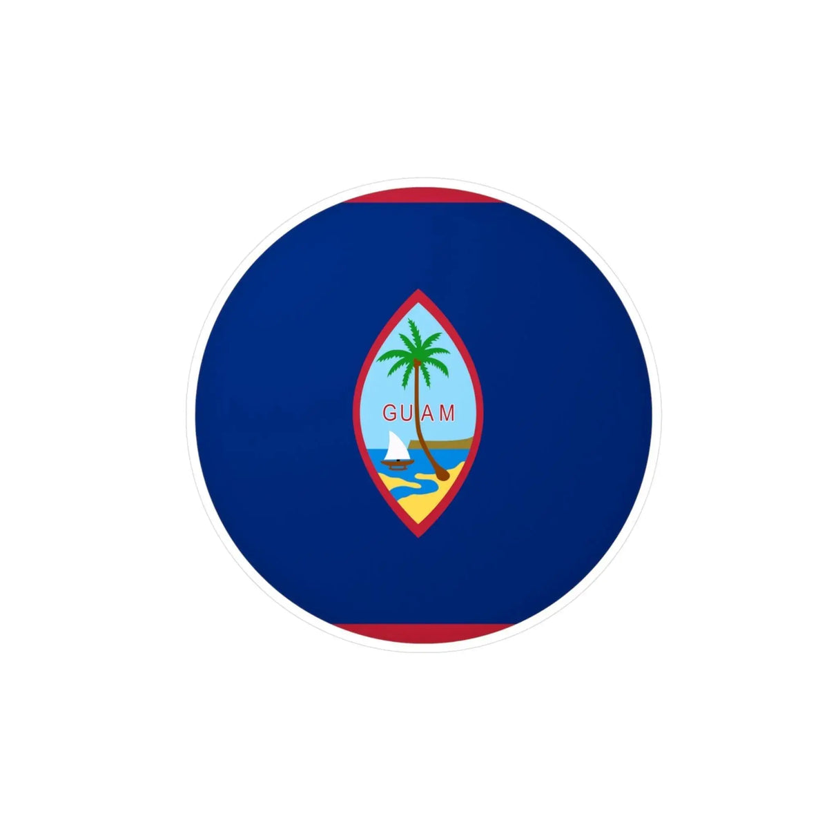 Autocollant rond drapeau guam en pvc résistant facile à poser