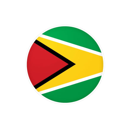 Autocollant rond drapeau guyana pvc résistant décoratif