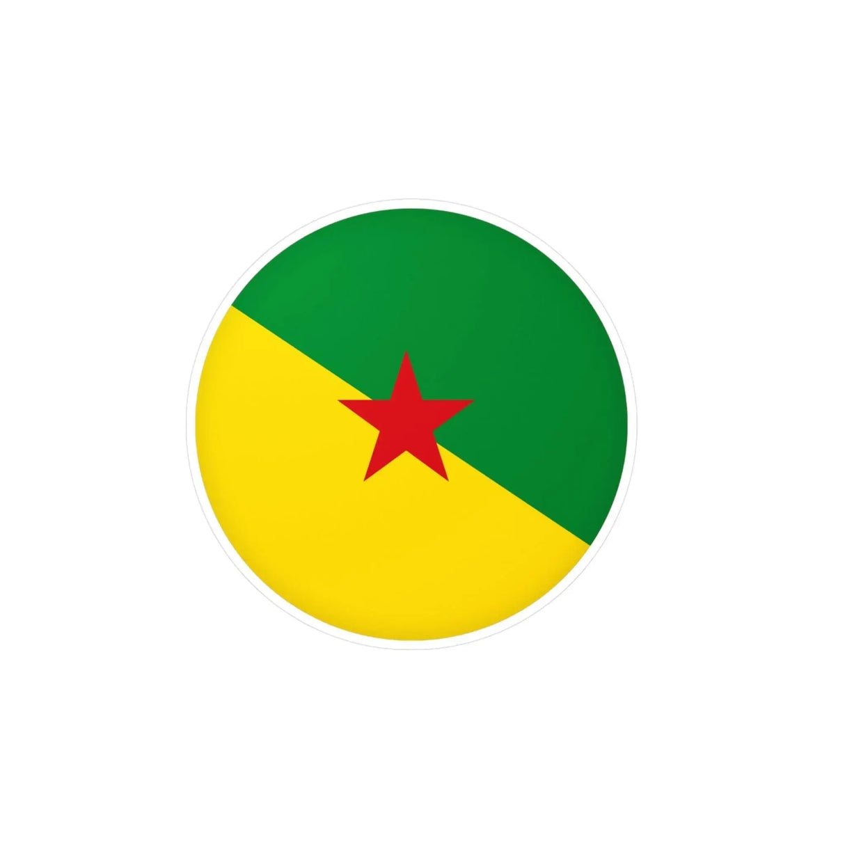 Autocollant rond drapeau guyane en pvc résistant