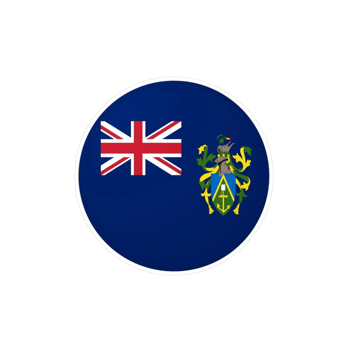 Autocollant rond drapeau îles pitcairn pvc décoratif