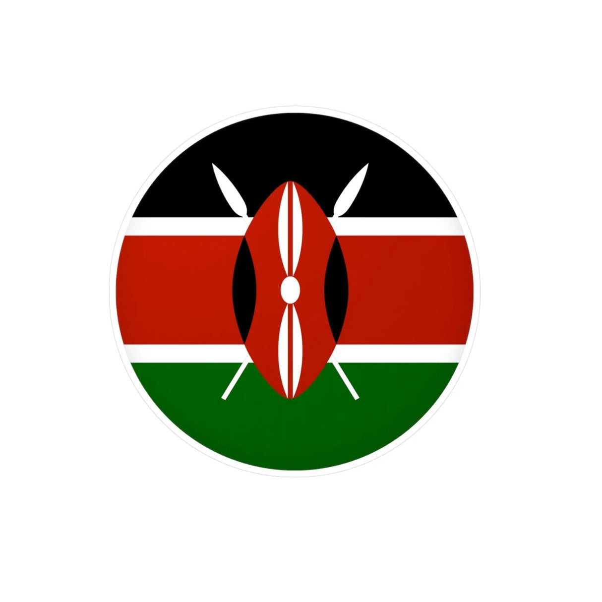 Autocollant rond drapeau kenya pvc résistant décoratif