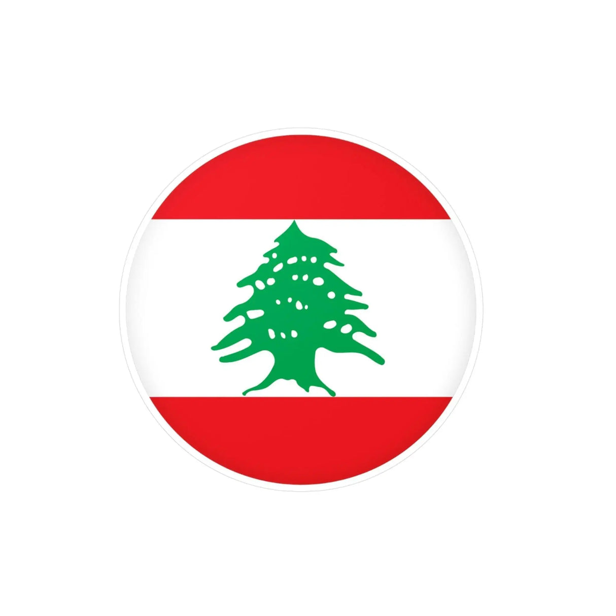 Autocollant rond drapeau liban pvc résistant décoratif