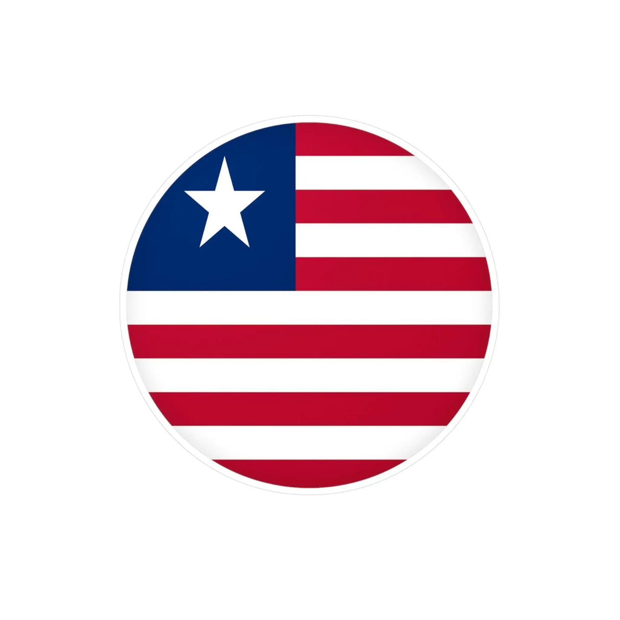 Autocollant rond drapeau liberia pvc résistant facile à poser