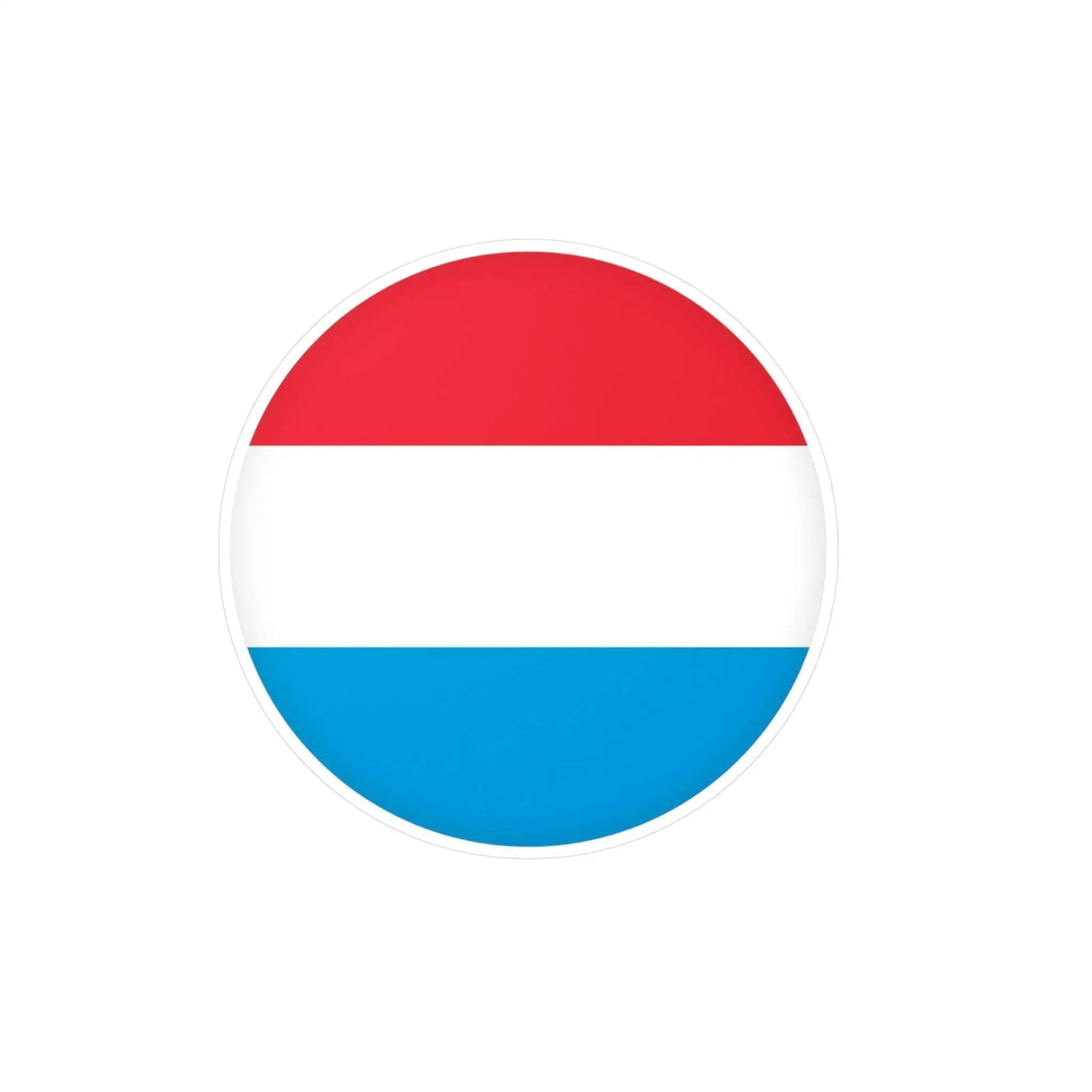 Autocollant rond drapeau luxembourg pvc résistant facile