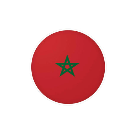 Autocollant rond drapeau maroc pvc résistant décoratif
