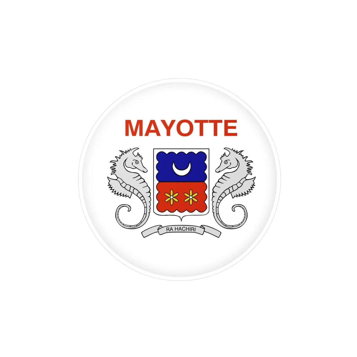 Autocollant rond drapeau mayotte pvc résistant décoratif