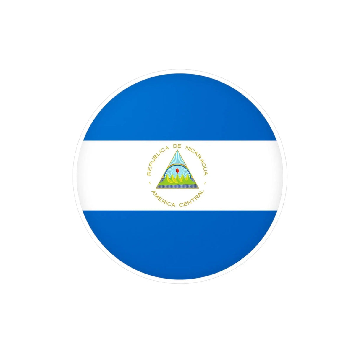 Autocollant rond drapeau nicaragua pvc finition résistante