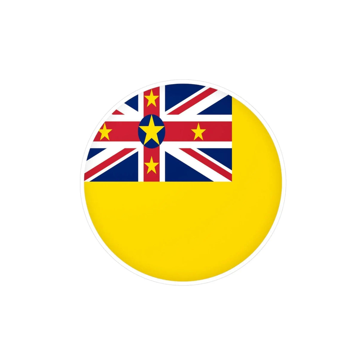Autocollant rond drapeau niue pvc résistant décoratif