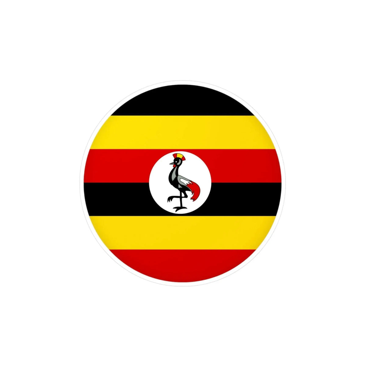 Autocollant rond drapeau ouganda pvc résistant décoratif
