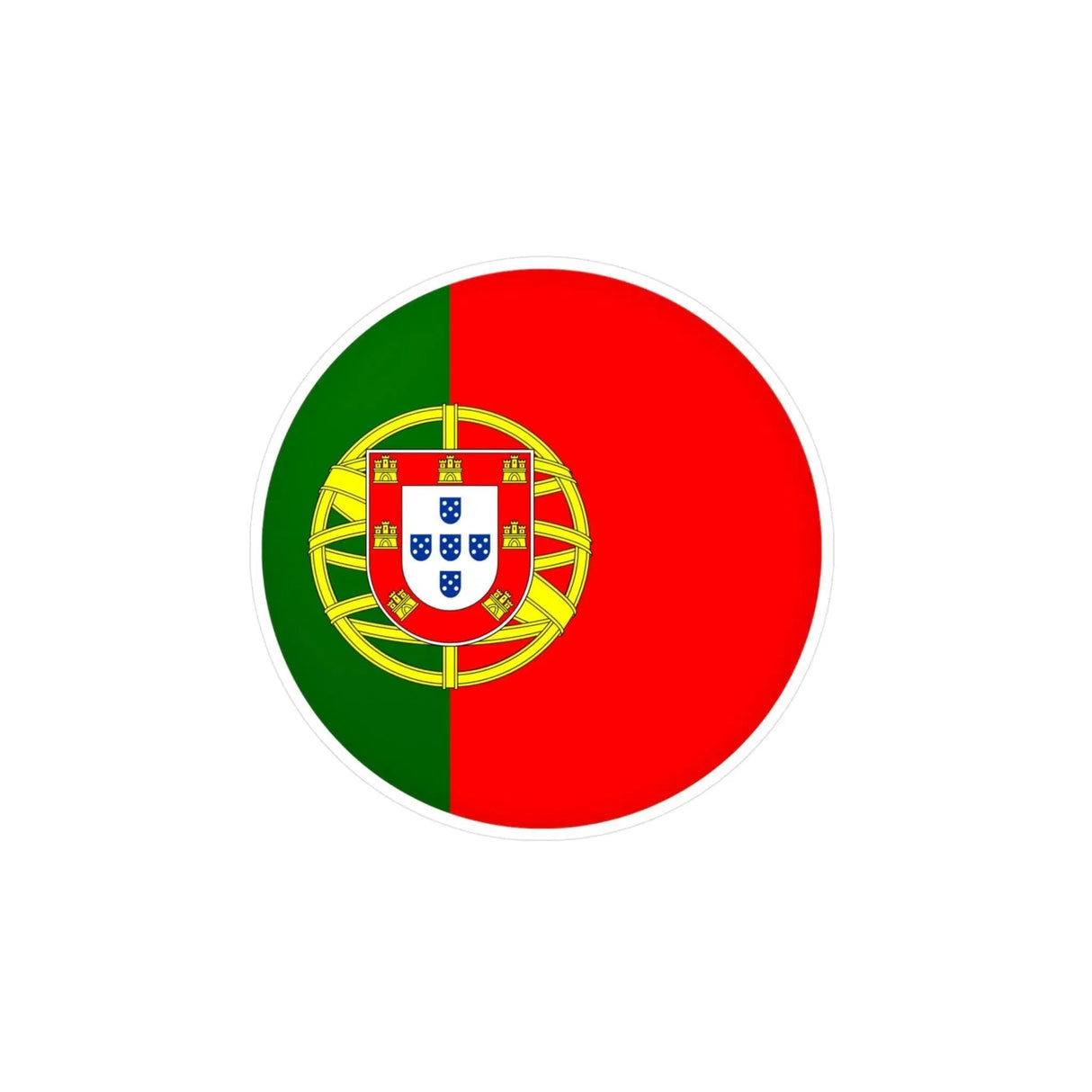 Autocollant rond drapeau portugal pvc résistant déco