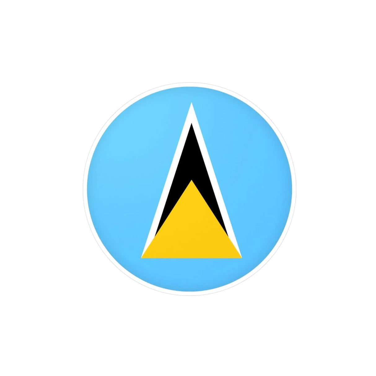 Autocollant rond drapeau sainte-lucie pvc résistant