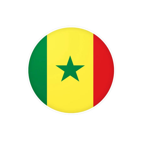 Autocollant rond drapeau sénégal en pvc résistant