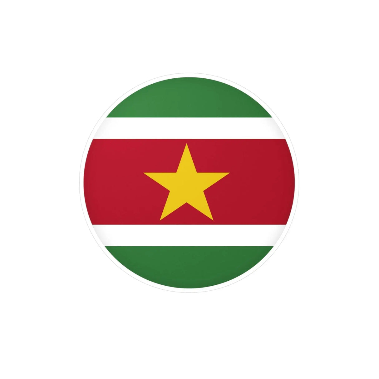 Autocollant rond drapeau suriname pvc résistant décoratif