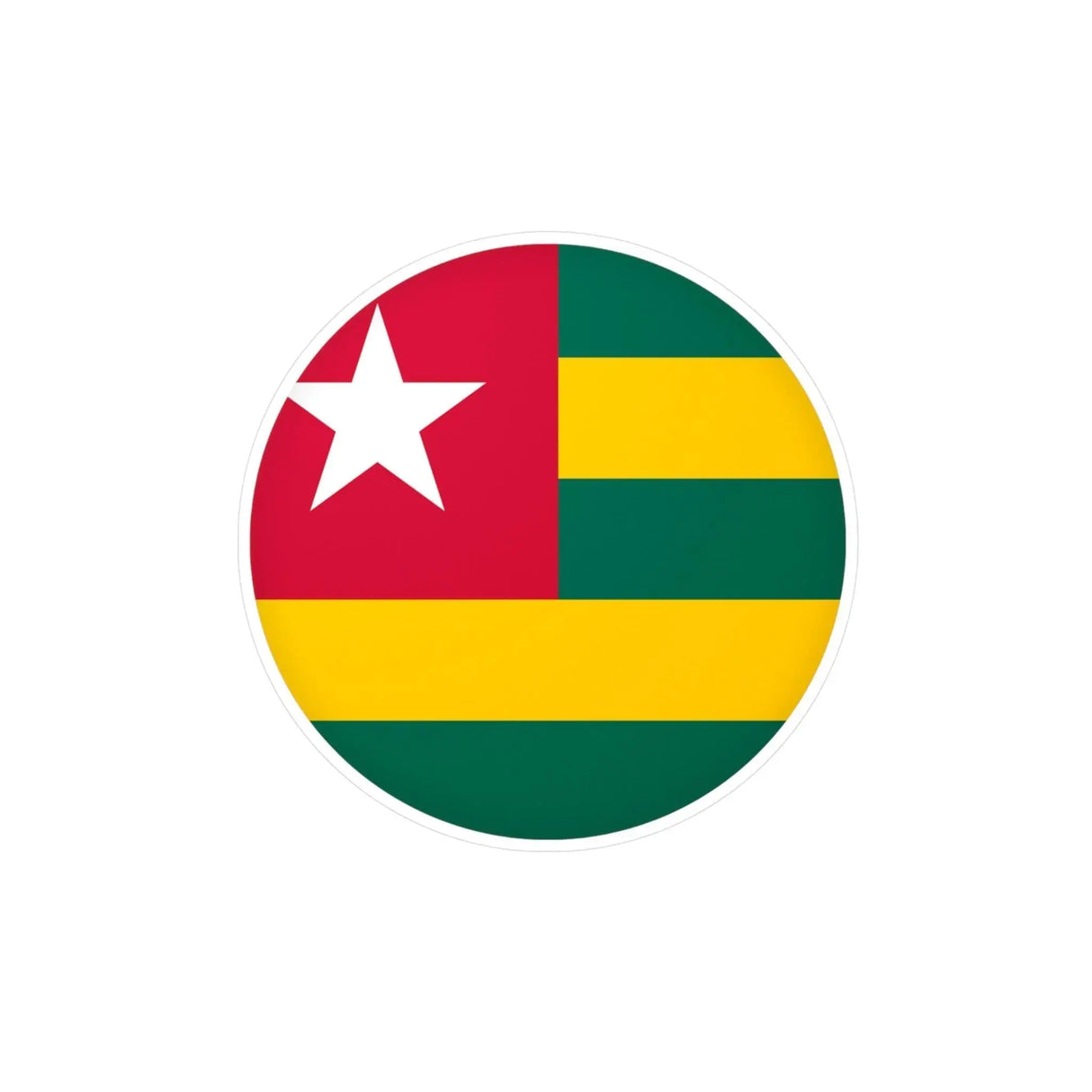 Autocollant rond drapeau togo en pvc résistant décoratif