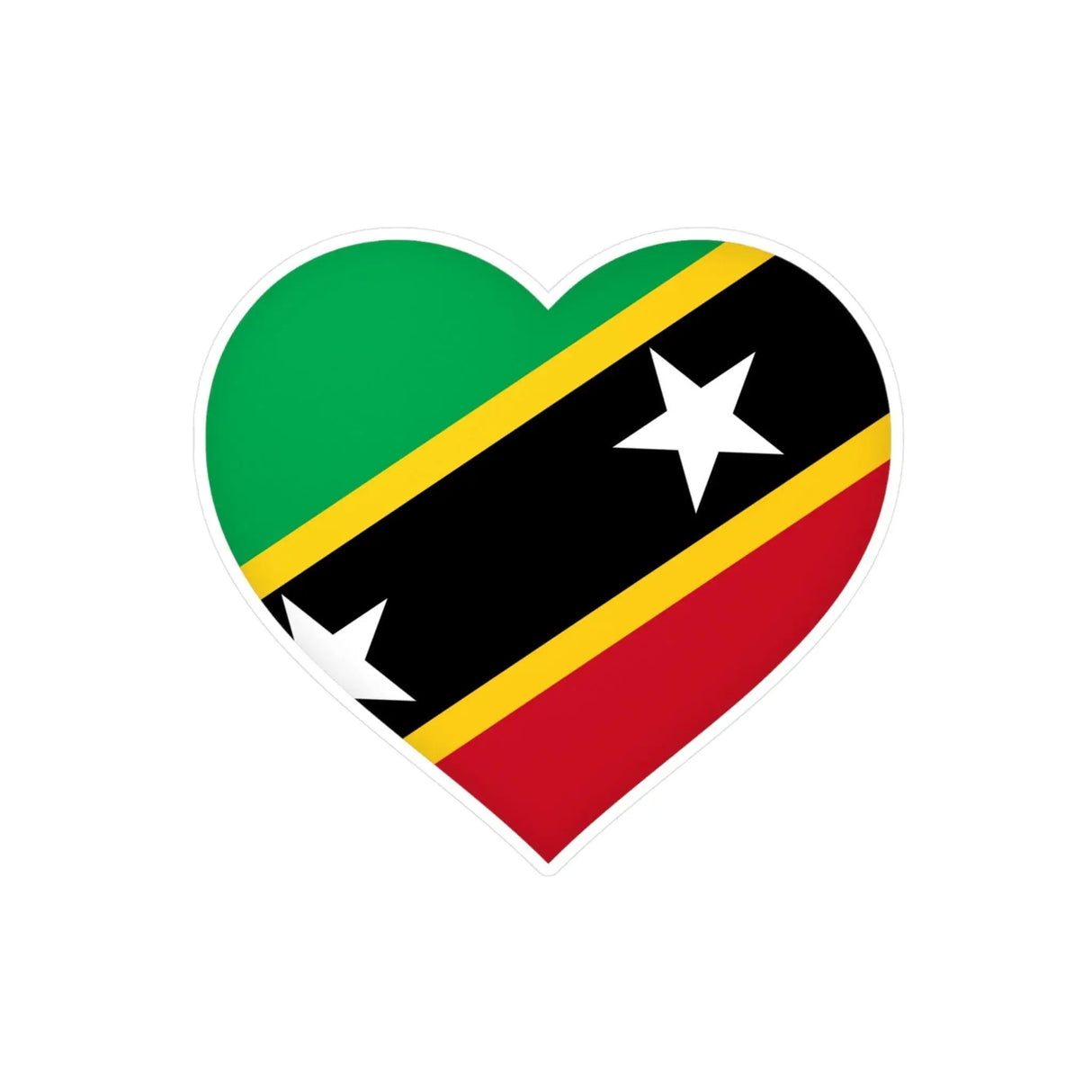 Autocollant saint-christophe-et-niévès cœur pvc résistant