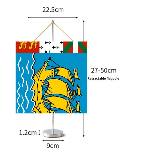 Fanion Table Drapeau Saint-Pierre-et-Miquelon en Polyester