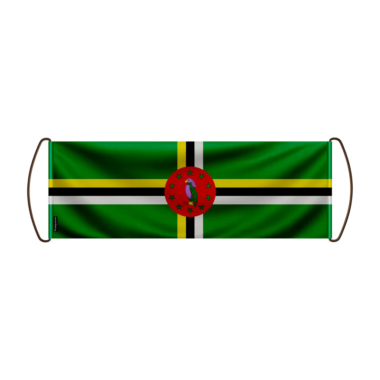 Bannière défilante dominique en polyester pour événements