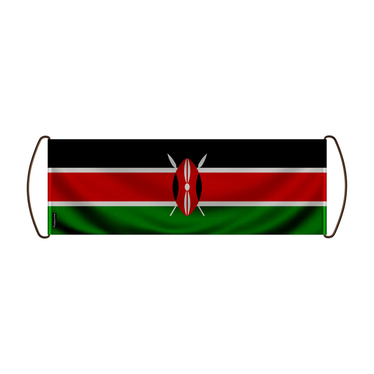 Bannière défilante drapeau kenya en polyester à main