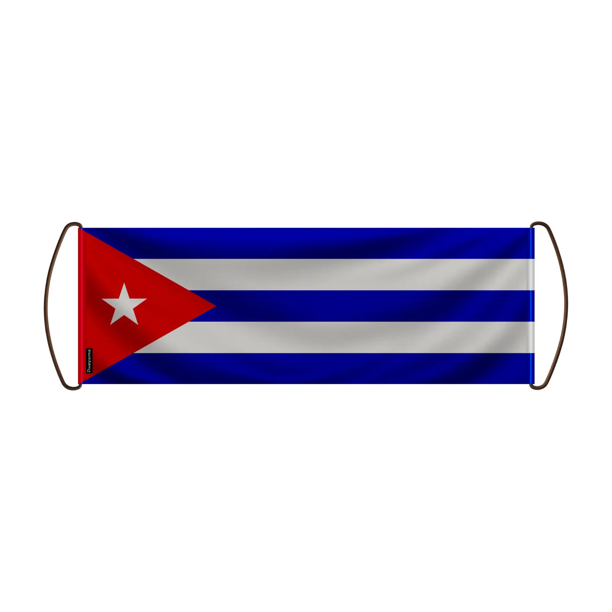 Bannière défilement drapeau cuba en polyester à main