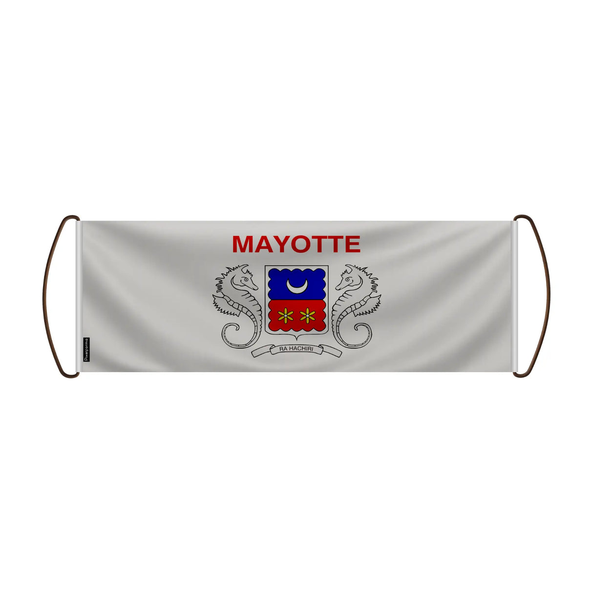 Bannière défilement drapeau mayotte polyester à main