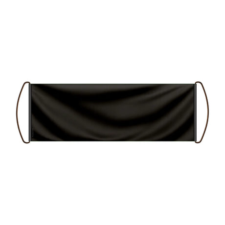 Bannière défilement drapeau noir polyester pour événements