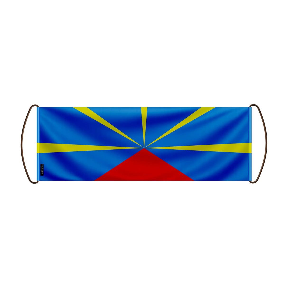 Bannière défilement drapeau réunion polyester à main