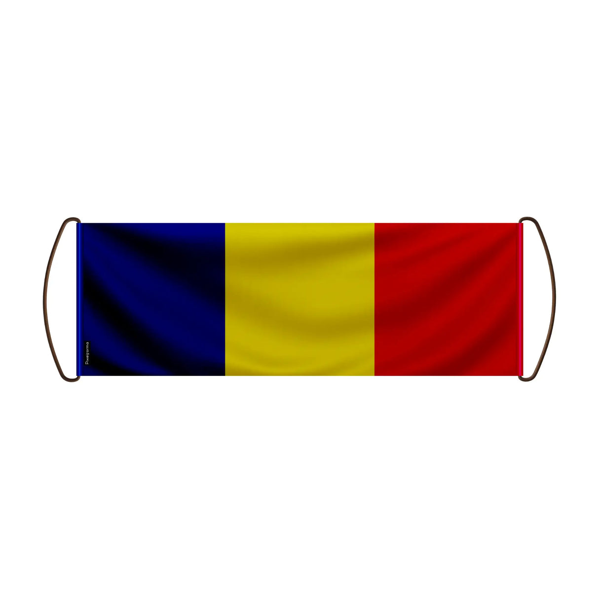 Bannière défilement drapeau tchad en polyester à main