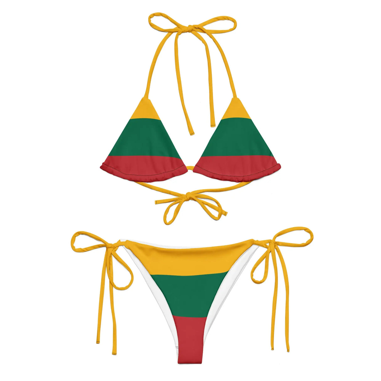 Bikini à cordon drapeau lituanie cordon recyclé orné
