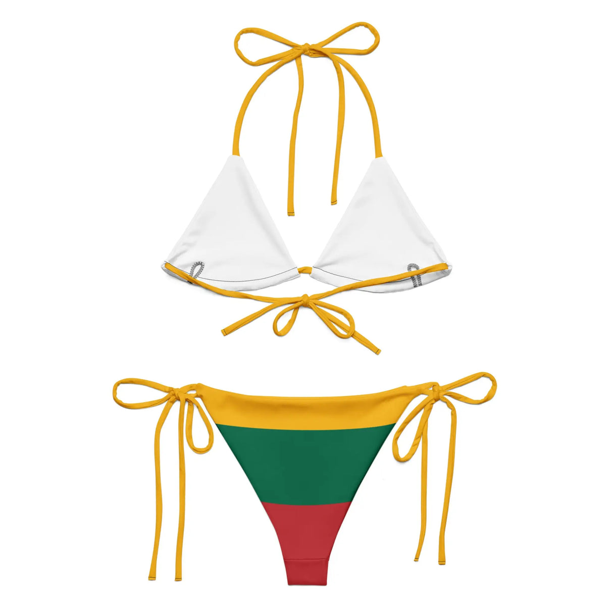 Bikini à cordon drapeau lituanie cordon recyclé orné
