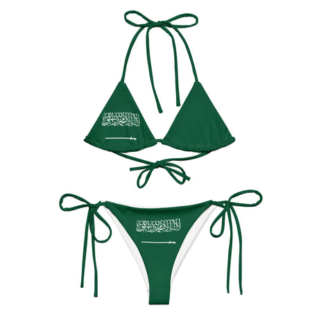 Bikini drapeau arabie saoudite cordon recyclé orné