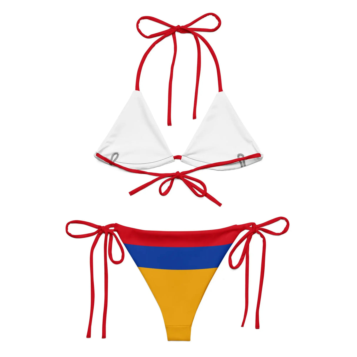 Bikini drapeau arménie cordon recyclé orné confortable