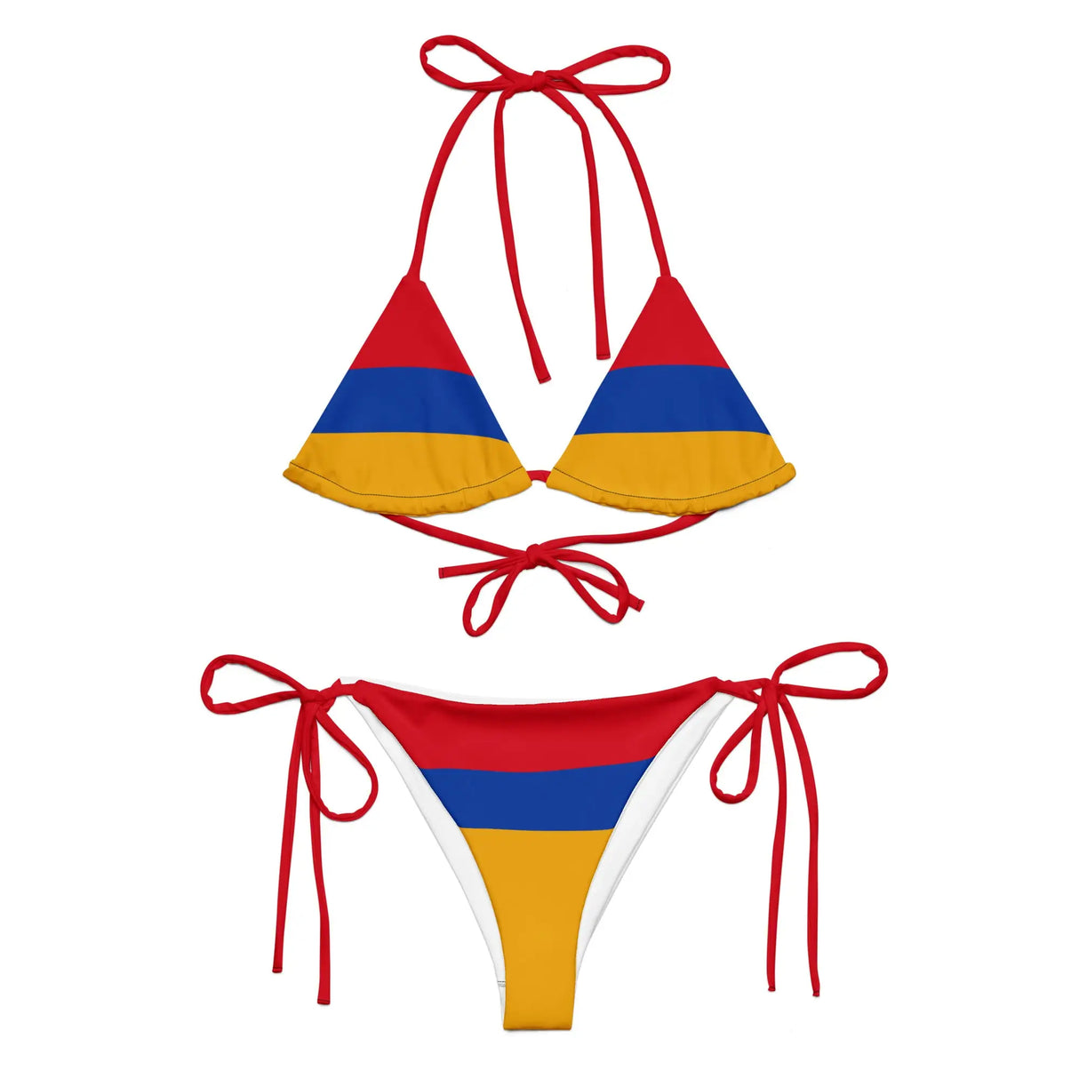 Bikini drapeau arménie cordon recyclé orné confortable
