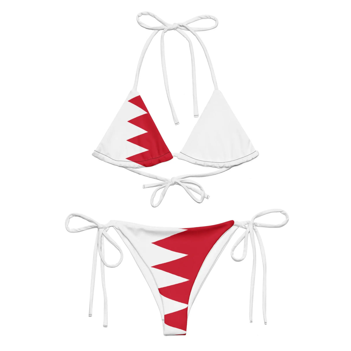 Bikini drapeau bahreïn à cordon recyclé orné confortable