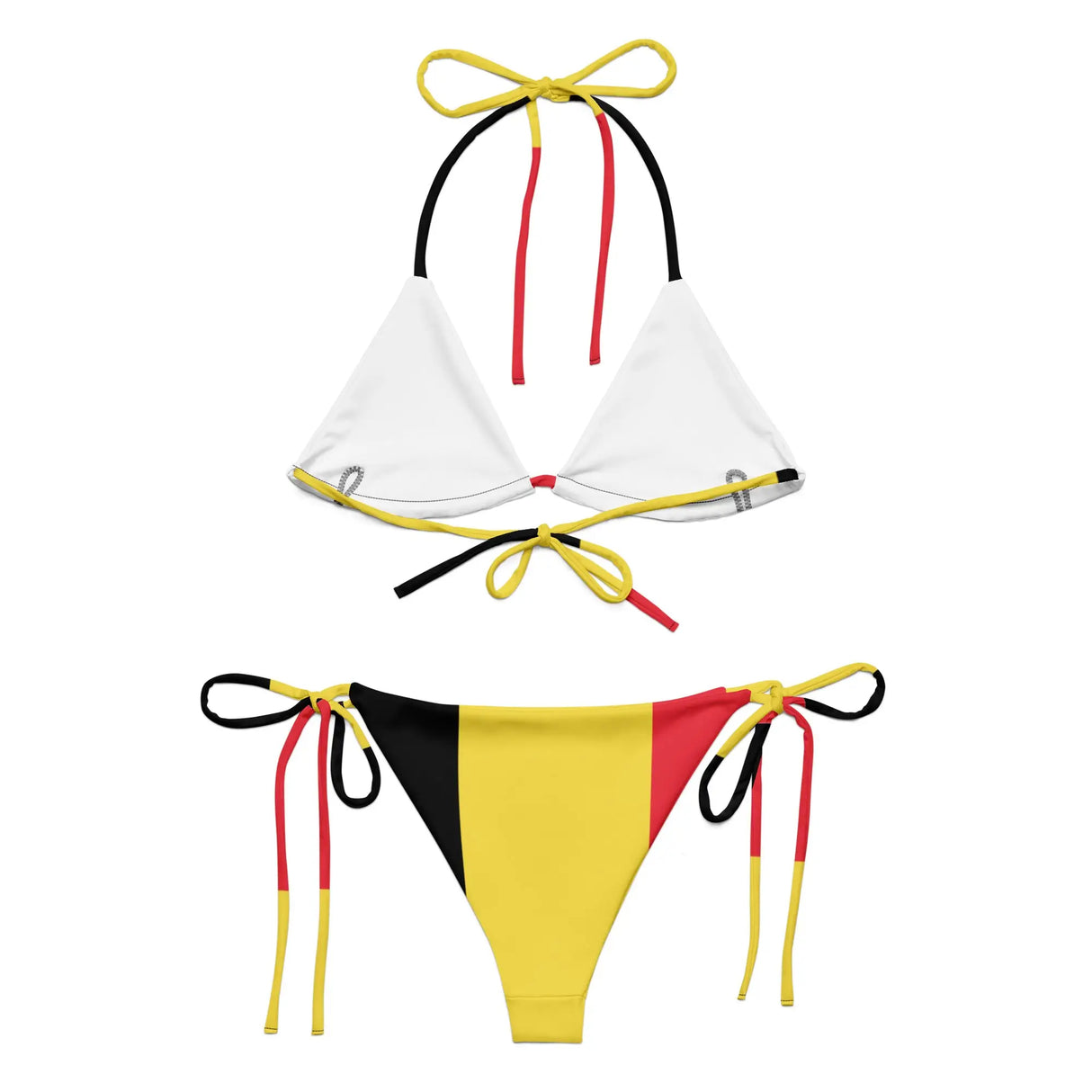 Bikini drapeau belgique à cordon recyclé orné confortable