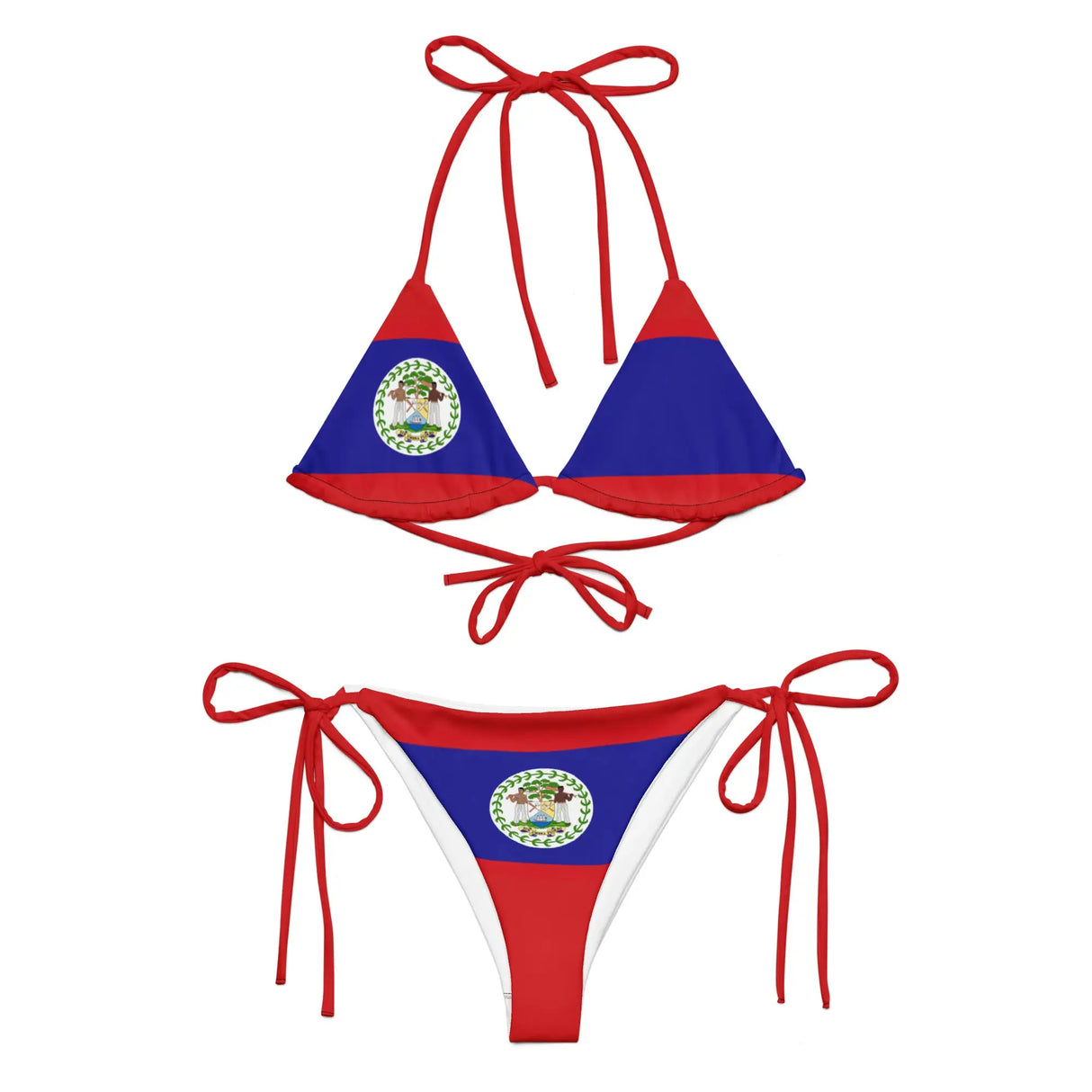 Bikini drapeau belize à cordon recyclé orné confortable