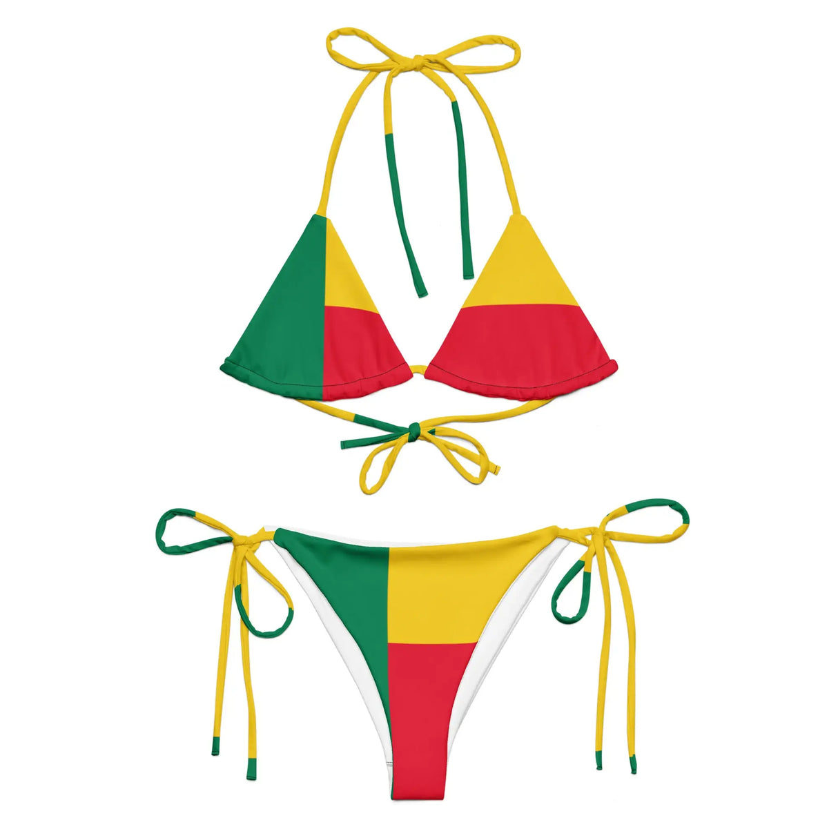 Bikini drapeau bénin à cordon recyclé orné confortable