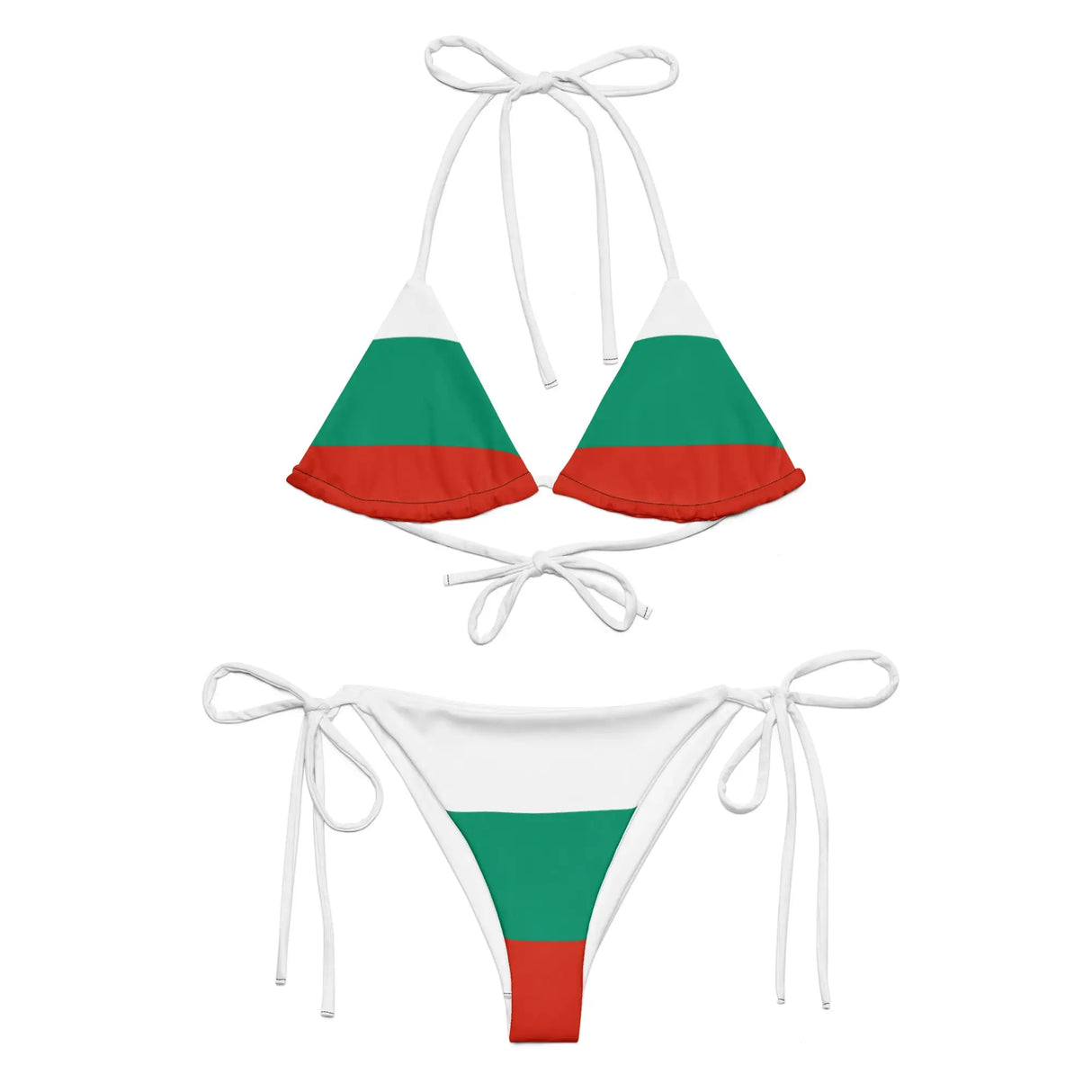 Bikini drapeau bulgarie cordon recyclé impression all over
