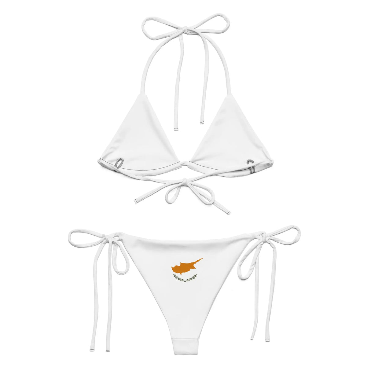 Bikini drapeau chypre à cordon recyclé orné confortable