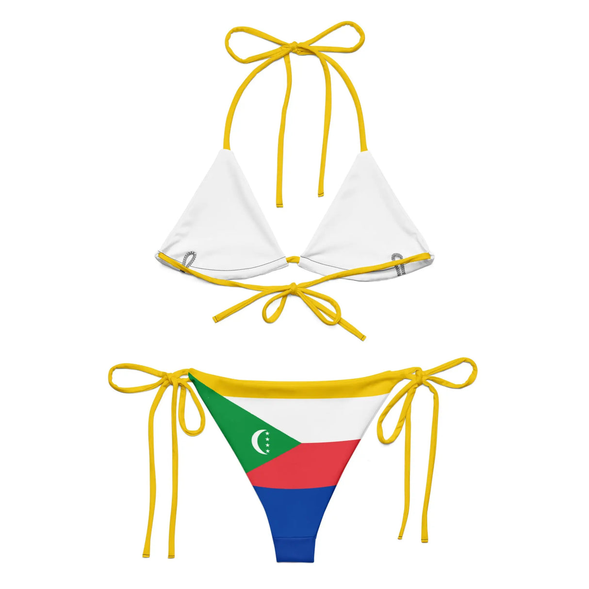 Bikini drapeau comores à cordon recyclé orné et confort