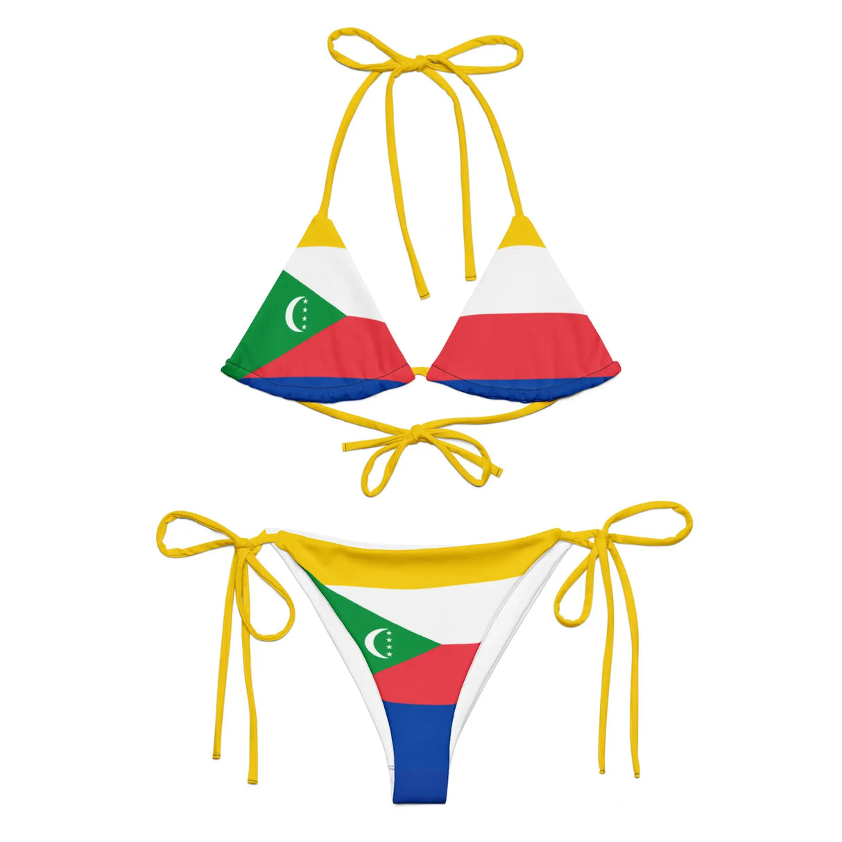 Bikini drapeau comores à cordon recyclé orné et confort