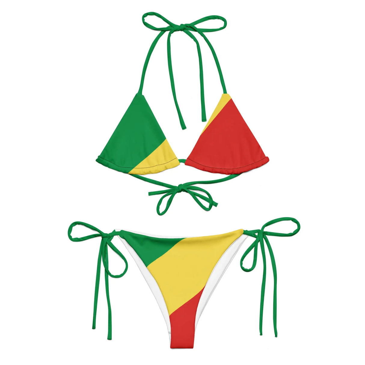 Bikini drapeau congo à cordon recyclé orné confortable