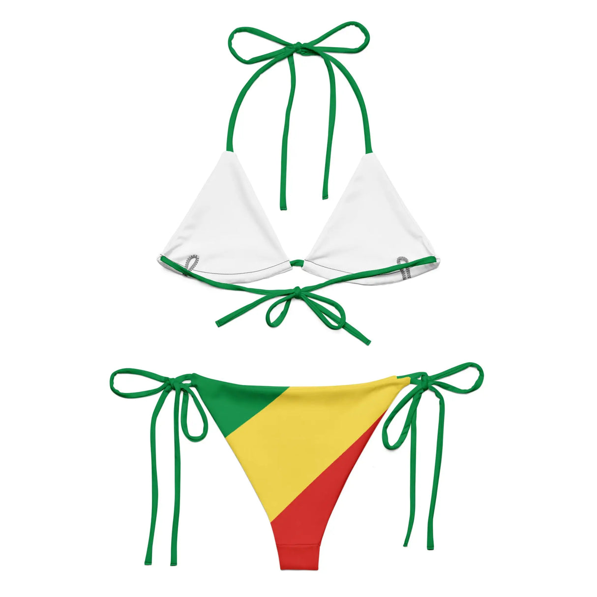 Bikini drapeau congo à cordon recyclé orné confortable