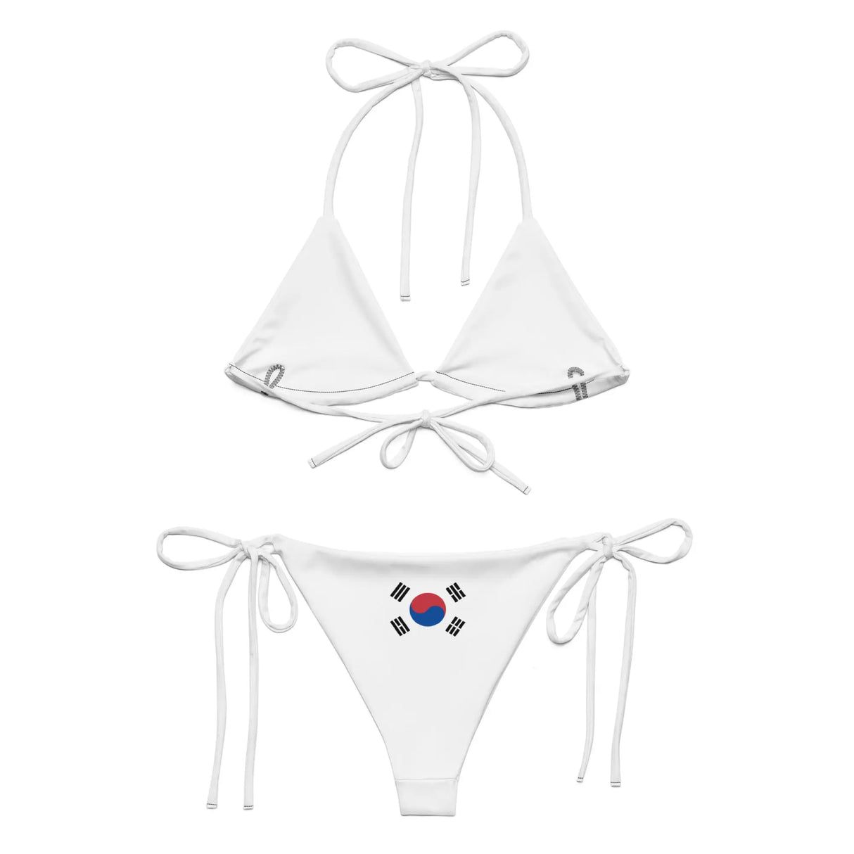 Bikini drapeau corée du sud cordon recyclé orné
