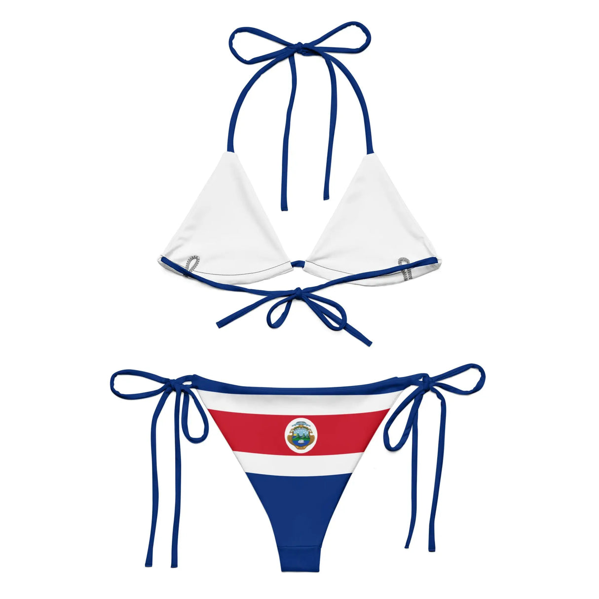 Bikini drapeau costa rica cordon recyclé impression durable
