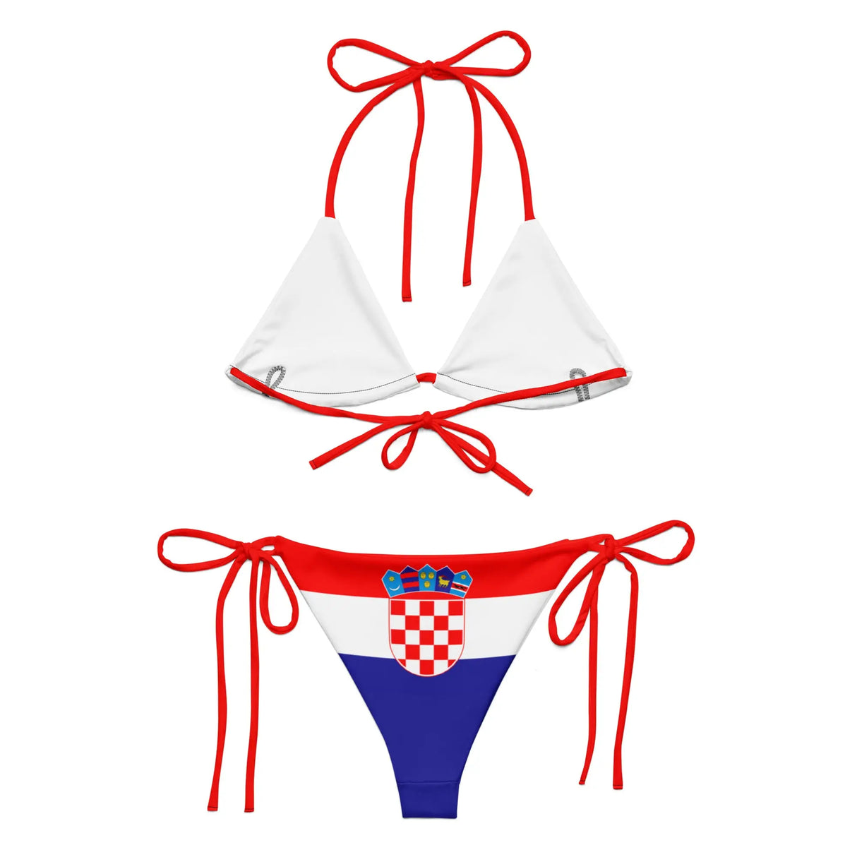 Bikini drapeau croatie cordon recyclé orné anti uv